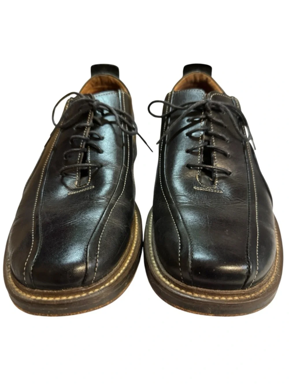 Skechers Mens Black Leather Oxford Shoes Made In Italy Size 10
